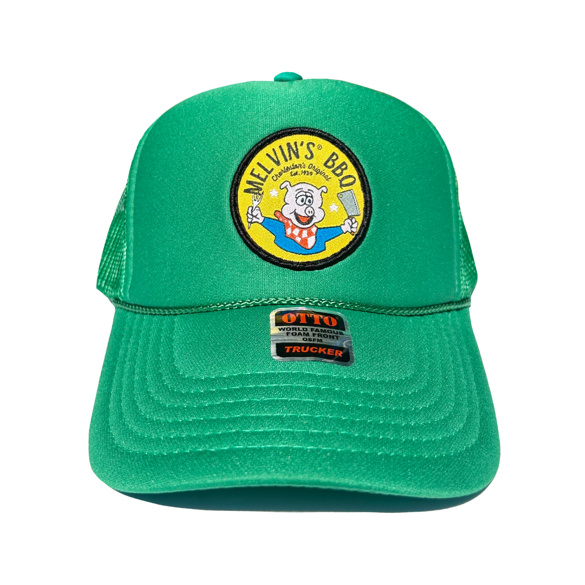 Green Melvin's Patch Otto Foam Rope Hat – Melvin's BBQ Green Melvin's Patch Otto Foam Rope Hat – Melvin's BBQ