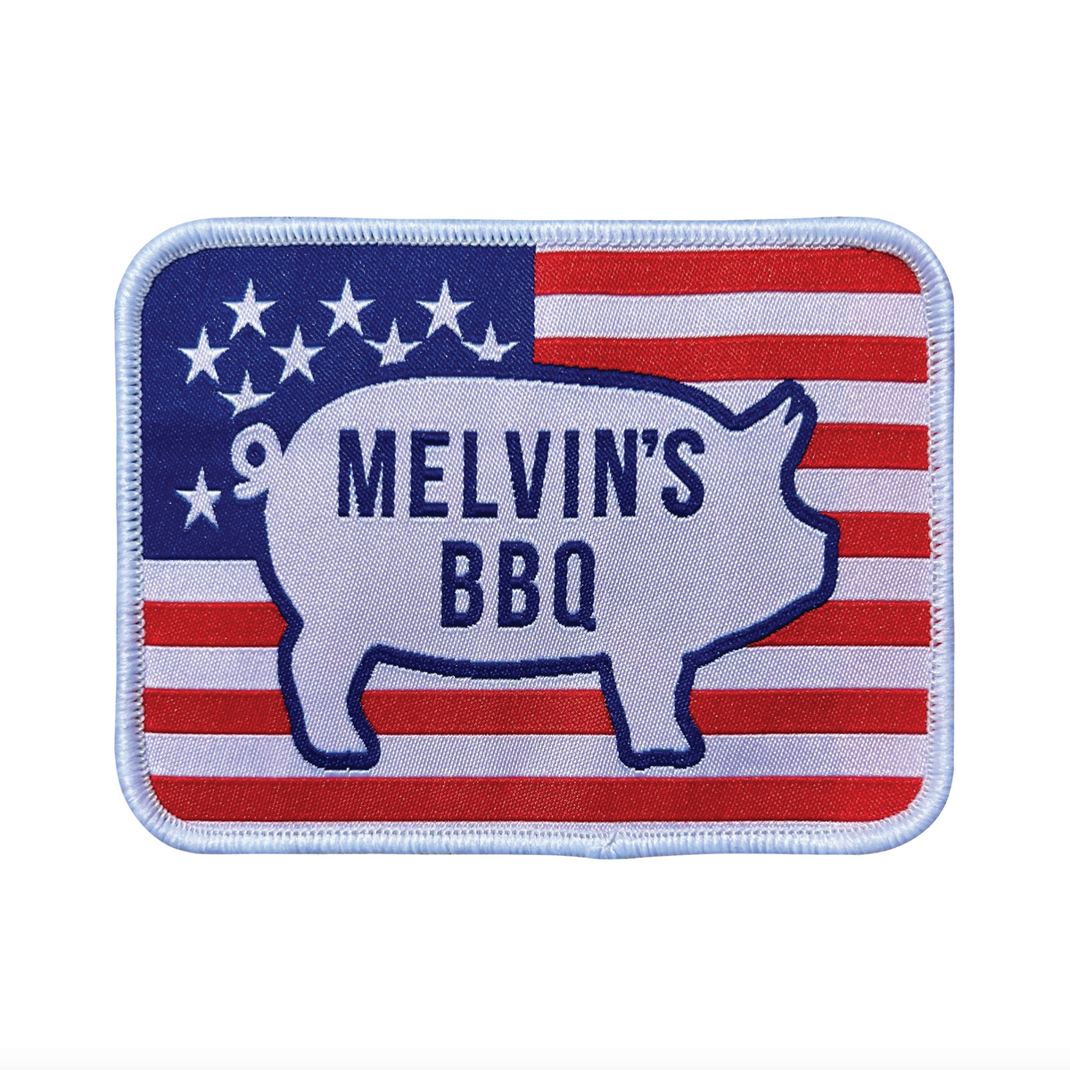 melvin's bbq pig american flag patch