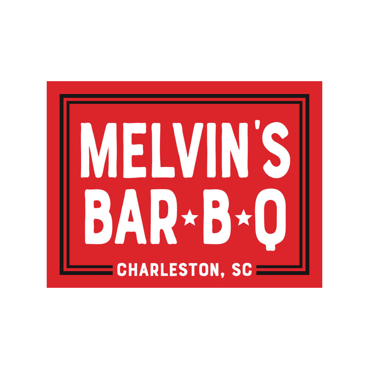 red melvin’s bar-b-q sticker
