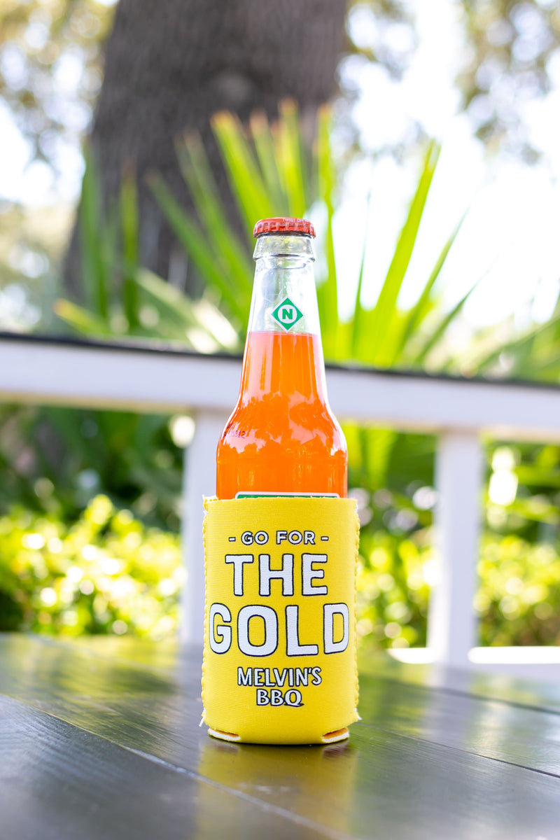 Go For the Gold Yellow Koozie – Melvin's BBQ