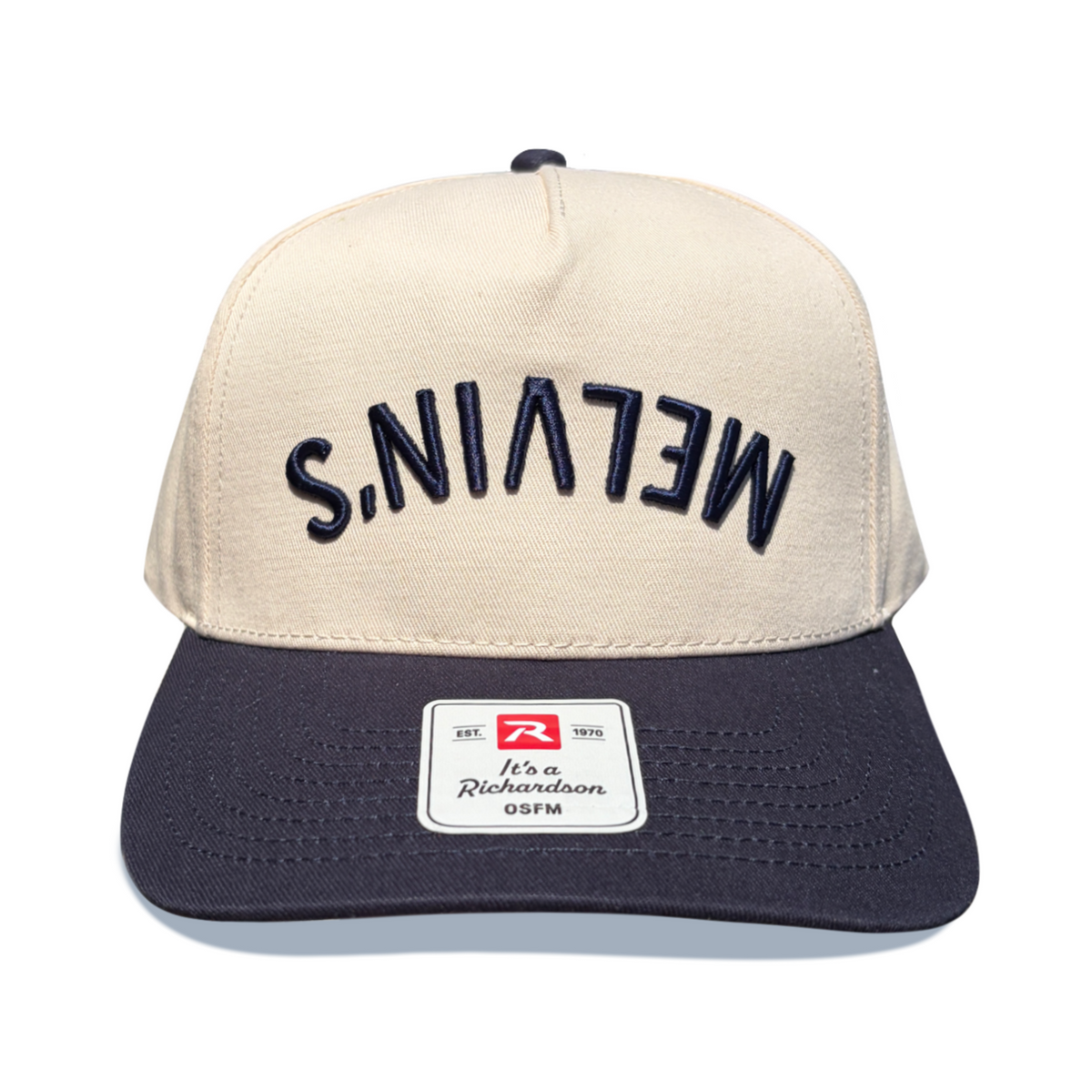melvin's upside down cream/navy hat