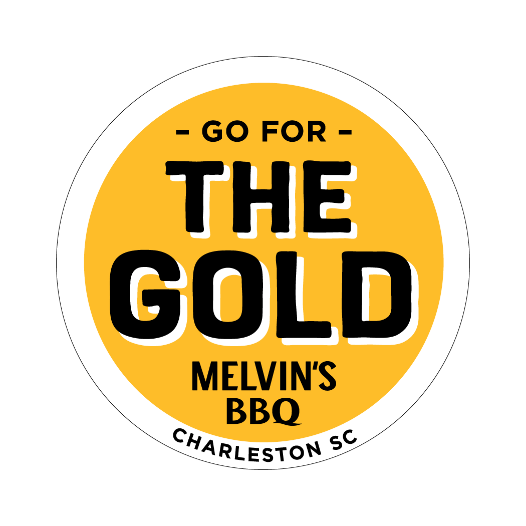 melvin’s bbq "go for the gold" sticker