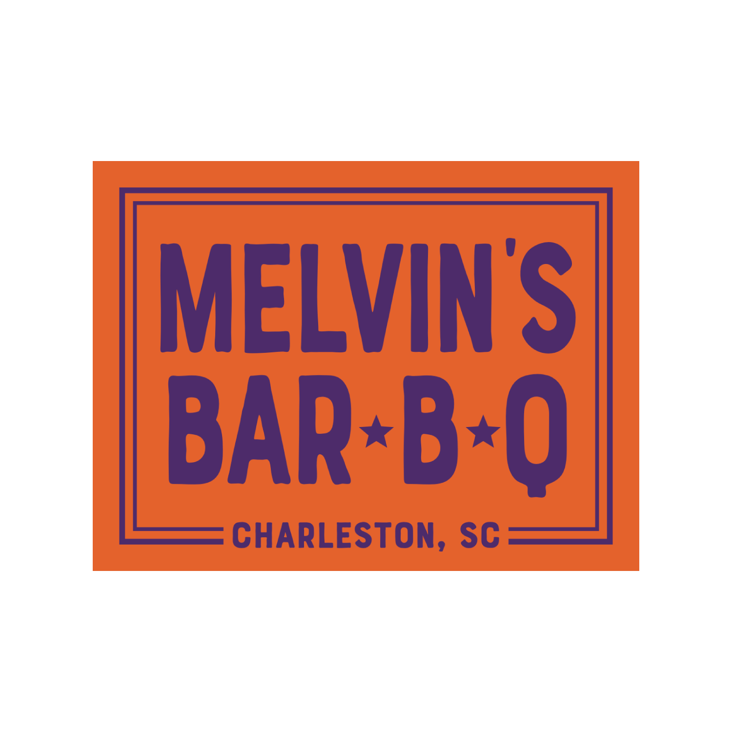 Orange Melvin’s Bar-B-Q Sticker