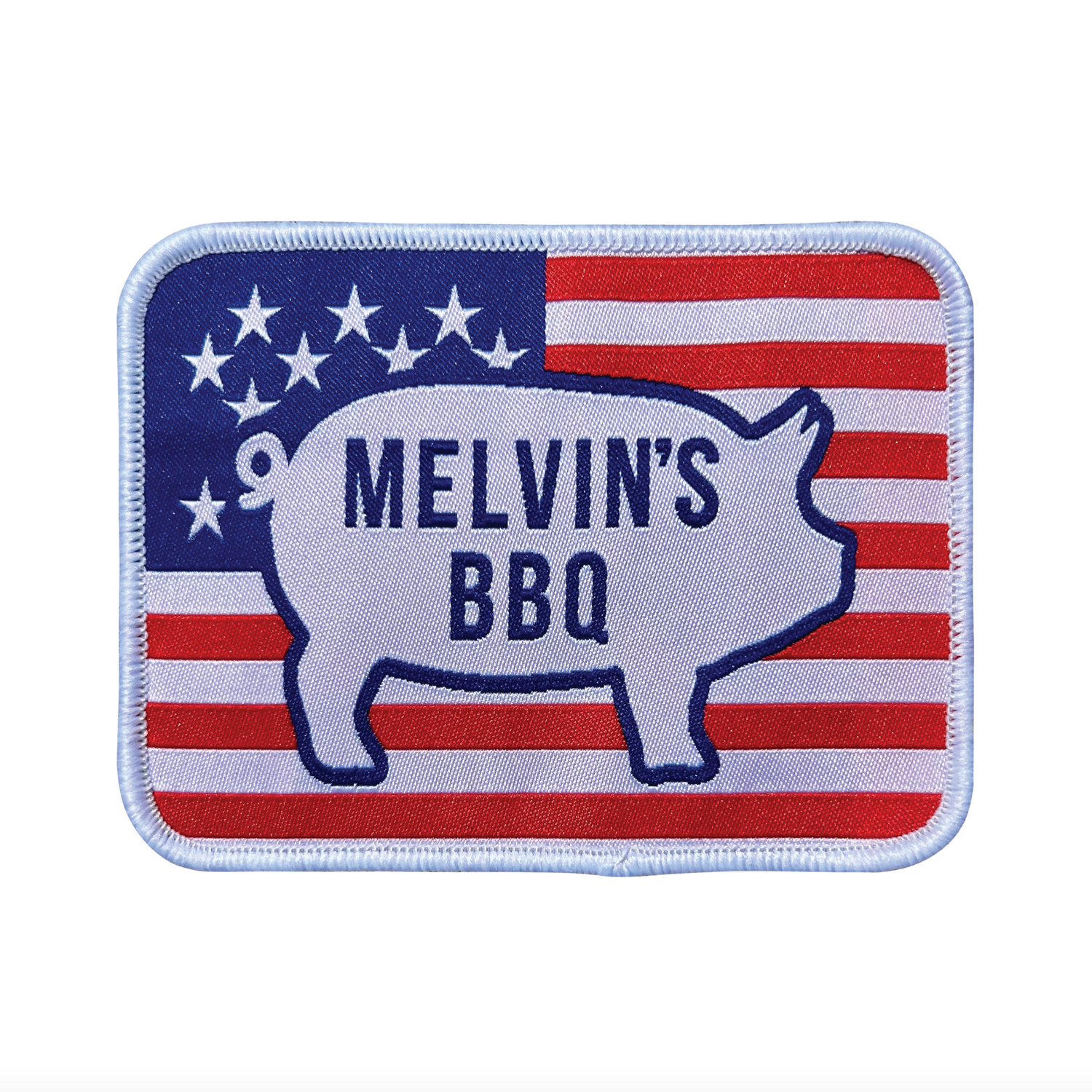 Melvin's BBQ Pig American Flag Patch