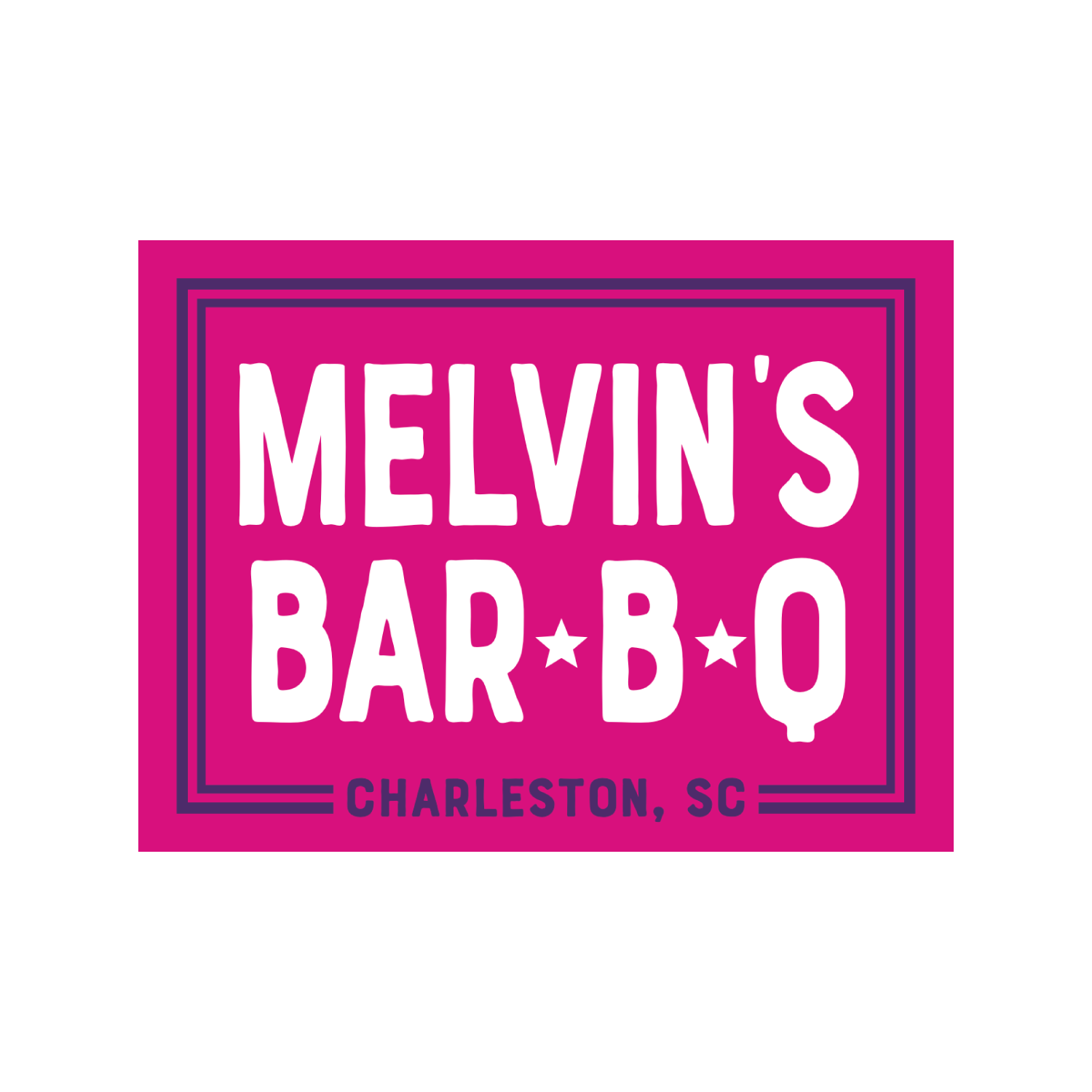 Pink Melvin’s Bar-B-Q Sticker