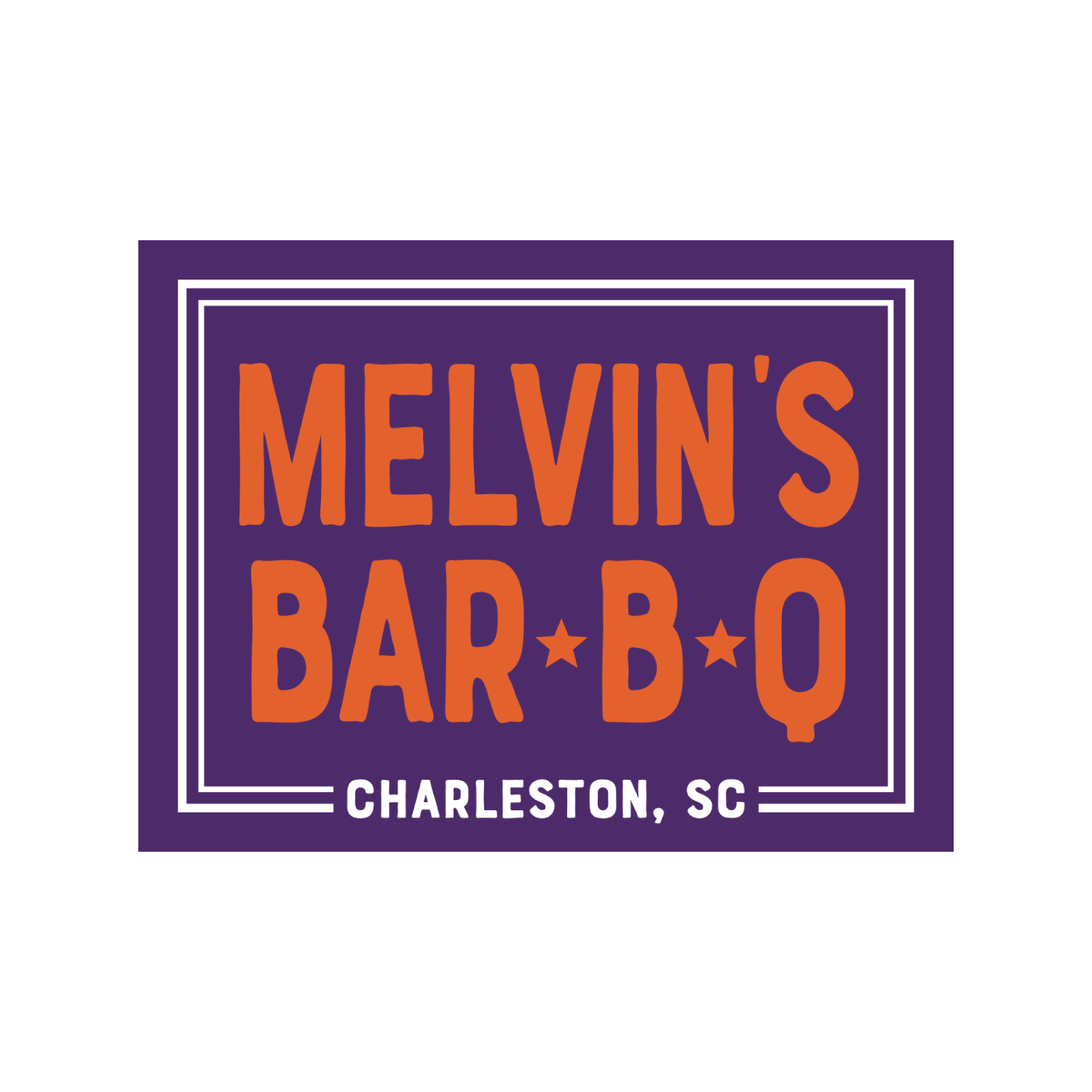 Purple Melvin's Bar-B-Q Sticker