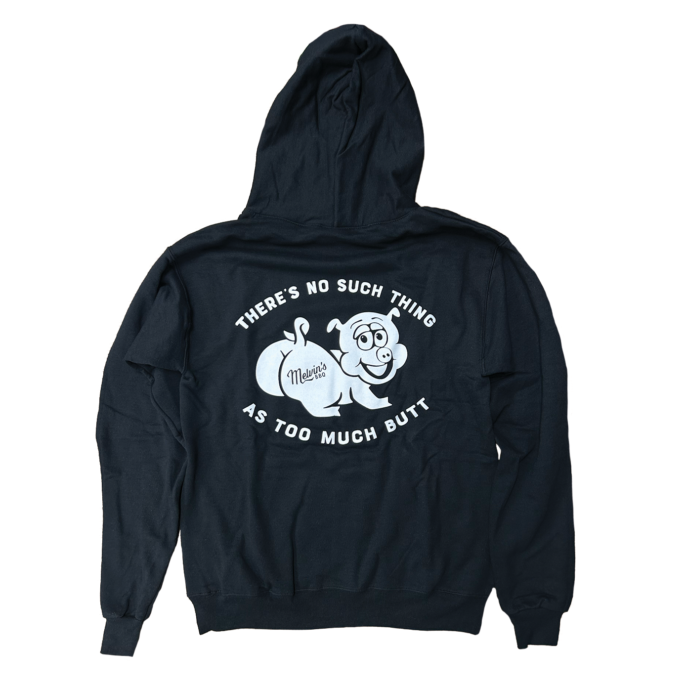 Melvin's BBQ Black Too Much Butt Hoodie