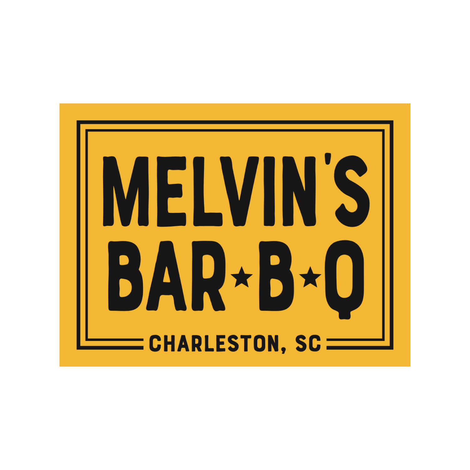 Yellow Melvin’s Bar-B-Q Sticker