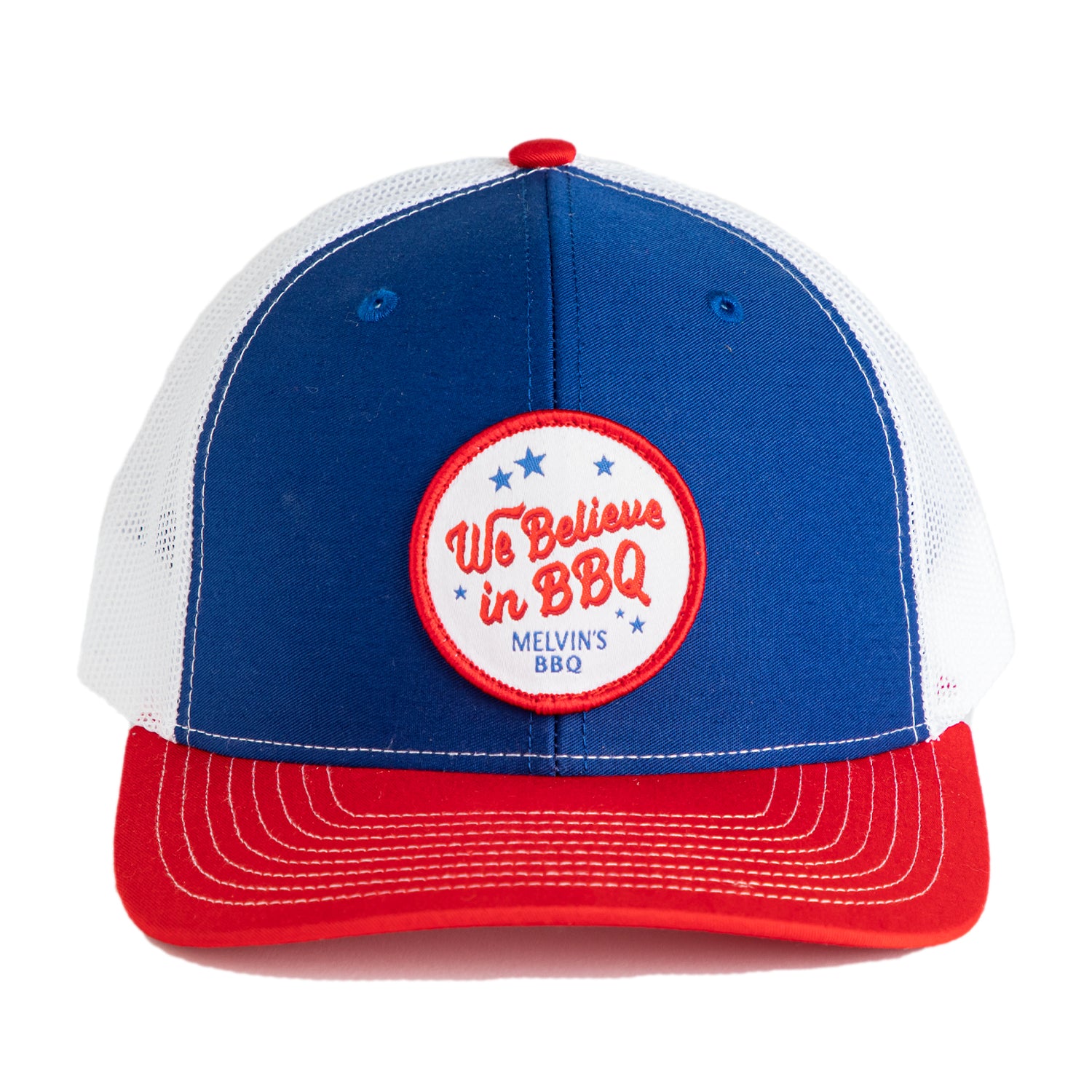 Melvin's Red White & Blue We Believe Richardson Patch Hat