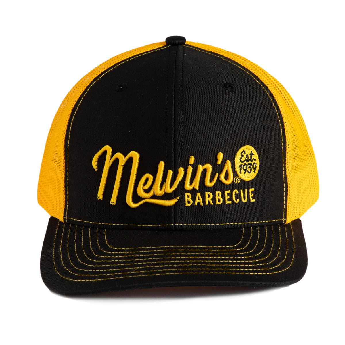 melvin's gold/black richardson stitch hat